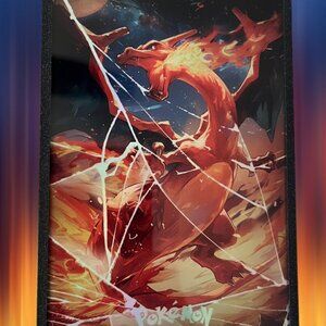 Charizard Pokémon Holographic Fan Art Board – Kado Style Display